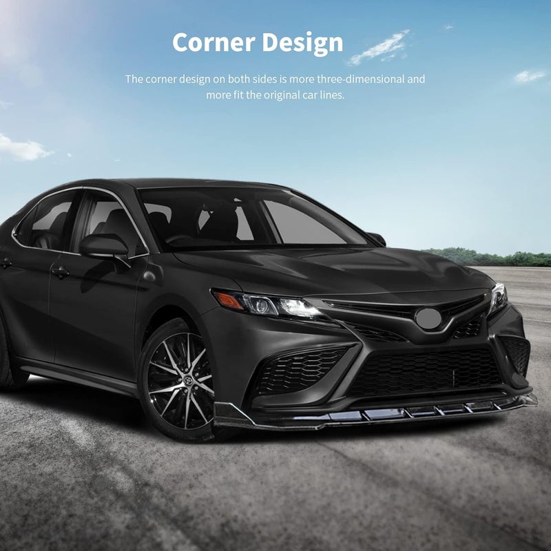 Archaic Front Bumper Lip Spoiler Compatible for 2021 2022 2023 Toyota Camry Sport [SE,XSE,Hybrid SE,Hybrid XSE,TRD,SE Nightshade], Splitter Under Chin Spoiler Body Kit Camry Accessories - Image 4
